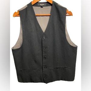 J Riggings Mens Black Vest 5 Button Size L Gray Lining Back Casual  Formal